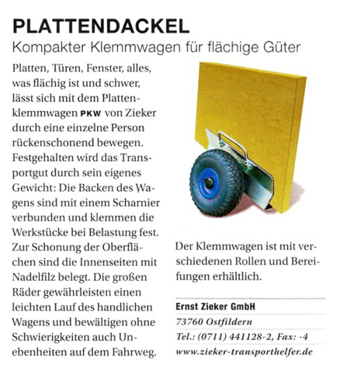 Platten-Klemm-Wagen